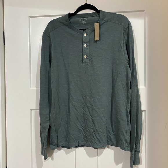 J. Crew Other - J. Crew Green Garment Dyed Slub Cotton Long-Sleeved Henley, NWT